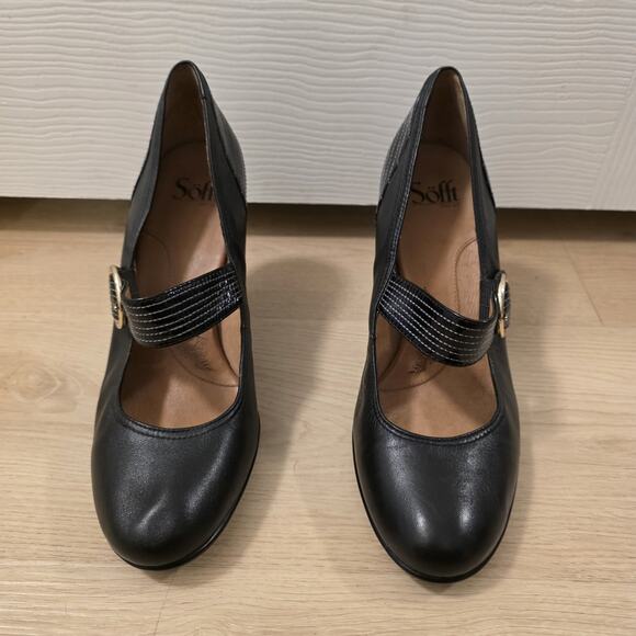 Sofft Black Leather Mary Jane Feminine Classic Arch Support Heels Size 11M - Picture 3 of 8